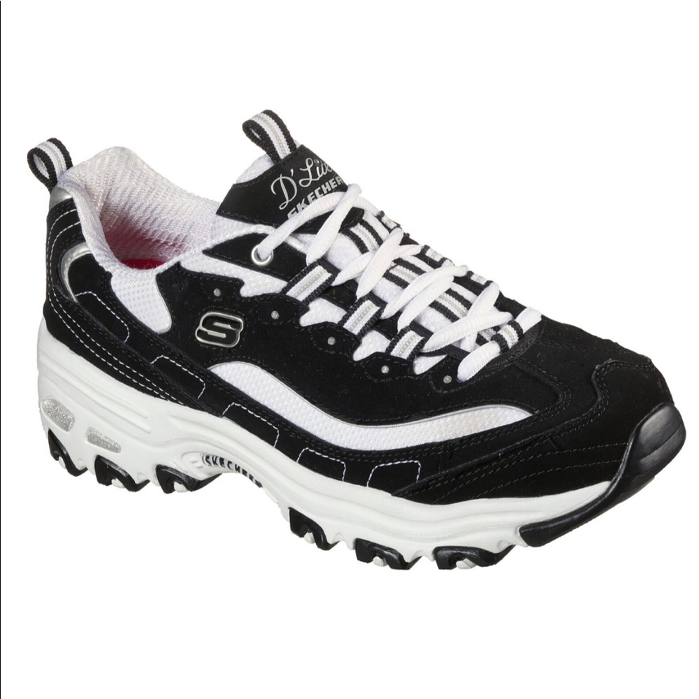Black and White Skechers Sneakers Size 8.5